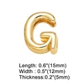 Macro detail of 3D gold-plated letter G charm with high-polished mirror finish surface - Letter G