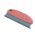 Double-sided pet hair remover tool with red handle and grey silicone teeth - Multifunctional Red / Red