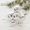 Cluster of silver multifaceted Christmas balls in mixed sizes on a festive pine branch - E48805-Silver Diamond Cut Ball Cluster (Mixed Sizes)