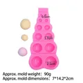 Molde de silicona rosa para fondant y chocolate con varios tamaños de semiesferas - Rosa