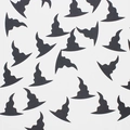Halloween party confetti featuring black paper wizard hat silhouette decorations - Black Magic Hat