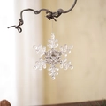 Transparent acrylic Christmas snowflake ornament with glitter finish and silver hanging string - Snowflake WL2022-62 (13cm)