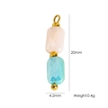 Pink and blue faceted stone bead pendant with gold metal accents and 20mm height - Pink Blue Double Color Beads