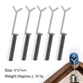 Five-piece silver magnetic nail tool set with Y-shaped head for cat eye gel polish art - Y-Shape 5Pcs + Cylindrical Magnet 5Pcs/Set