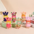 Set of 6 colorful crown-wearing slow rebound toy figurines for stress relief and decor - Small Crown Figure 7cm
