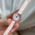 Elegant ladies' watch with white roman dial and white snake-pattern leather strap - White