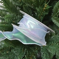 Nastro di organza bianco cangiante con finitura satinata per l'albero di Natale - Argento Perla