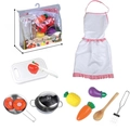 Set da cucina per bambini con grembiule, frutta, verdura giocattolo e utensili da cucina - Set da taglio per gioco di ruolo dello chef