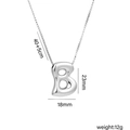 Polished silver titanium steel B-letter balloon pendant necklace with 40+5cm chain - Letter B (Silver)