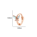 Rose gold butterfly hoop earrings with opal wings and cubic zirconia accents - Rose Gold Aurora (Single)
