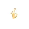 Polished gold stainless steel OK sign gesture charm pendant for DIY jewelry making - OK Sign / Gold