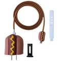 Hot dog themed protective silicone case kit for 20W power adapter and lightning cable - Hot Dog / Five-Piece Set