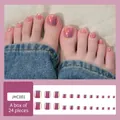 Pink purple aurora metallic gradient press-on toenails model JHC001, set of 24 pieces - JHC001 Purple Pink Aurora Gradient