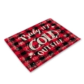 Red and black buffalo plaid placemat with Baby It's Cold Outside text and snowflake prints - Red Black Plaid Cold Outside Text