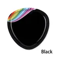 Glossy black triangular stainless steel jewelry tray with rainbow stripe accent detail - Black