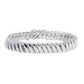 Poliertes silbernes 10mm Tennisarmband mit minimalistischen Metallgliedern - Armband / 16cm / Silber