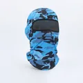 Blue camouflage windproof cycling balaclava mask with breathable mesh for outdoor sports - Camo Royal Blue