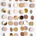 Glittering gold and rose gold round paper garland for birthday party decorations - Mirror and Glitter Champagne Circle Garland