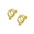 Close-up of glossy gold puffy letter earring with a polished chunky balloon texture - Letter Q (DE240728-Q)