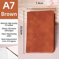 Brown A7 portable notebook in premium PU leather with 200 pages of 80g Daolin paper - A7 (No Buckle / 100 Sheets) / Brown
