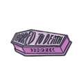 Pin's en émail cercueil violet avec texte Bored to Death et phases de lune pour Halloween - Cercueil phase de lune violet BORED TO DEATH