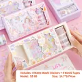 Cute DIY cartoon sticker and washi tape gift set with 8 sheets and 4 tape rolls - SZ-80 Sticker Tape Set
