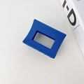 Minimalist matte blue resin hair claw clip for women shown in top-down view - Rectangle / 6.2cm / Klein Blue