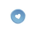 35mm light blue matte disc-bound ring with heart cutout for DIY notebooks - Blue