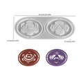 Dual-cavity mandala pattern coaster silicone mold with precise dimension annotations - NO.1 Hollow Double Cavity Coaster / Silicone Mold