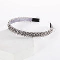 Elegant multi-layer crystal bead headband with silver grey glass rhinestones - Four-Row Crystal Transparent Grey
