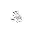 Dettaglio gancio a S da 10x20mm in acciaio inossidabile per creazione gioielli fai da te - Colore Acciaio 3D 20mm