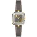 Montre femme Scottie carrée octogonale, bicolore avec bracelet en cuir gris chic - Gris Avec Ceinture