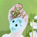 Light blue camera-shaped keychain with dinosaur stickers and golden metal ring - Cloud Projector Camera - Green