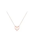 Elegant rose gold heart pendant necklace with V-shaped cutout on fine cable chain - Rose Gold