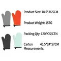 Guanti da forno in silicone resistenti al calore in grigio arancio nero e verde menta - Stile D Due dita Lungo