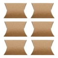 Set of six brown kraft paper pillow boxes for elegant wedding favors and gift packaging - Kraft Color Plain Box