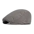 Classic grey corduroy flat cap for men and women with vintage newsboy style aesthetic - Adjustable / Gray