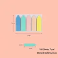 Morandi arrow PET sticky notes set with 5 colors and 100 sheets for page marking - Morandi Arrow Strips
