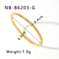 Detail view of gold hollow bangles with 6.5cm diameter and minimalist textured design - Gold Round Tube Fine Thread Style (NB-B6203-G)