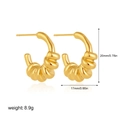 Detailed view of 18K gold plated stainless steel spiral earrings with size specifications - Gold (22933)