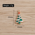 Detail view of enamel Christmas tree charm with 25mm x 15mm dimensions and 1.7g weight - Tri-color Christmas Tree (YD147)