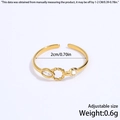 Gold stainless steel adjustable ring with marquise zircon and twist detail, weight 0.6g - Simple Luxury Style / Gold
