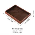 Brown PU leather necklace display tray with dark velvet lining and necklace slots - Necklace Tray (Coffee Velvet)