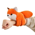 Orange fox plush slap bracelet accessory worn on wrist for kids and girls - Little Fox Slap Bracelet