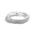 Sparkling 2.0mm multi-layer elastic bridal bracelet with silver rhinestone crystals - Silver Multi-layer Clear Rhinestone