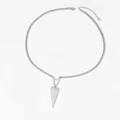 Collier en acier inoxydable 316L avec pendentif conique et zircons blancs sertis - Pendentif Triangle Géométrique (PD767) / Argenté