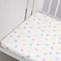 Baby crib fitted sheet featuring colorful popsicle patterns on soft white fabric - Ice Cream / 100*56cm