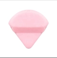 Houppette triangulaire rose en velours avec ruban pour application de maquillage - Unité en Sachet / Rose