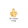 Gold stainless steel four leaf clover pendant 9x11mm 0.5g charm for DIY jewelry making - Lucky Clover / Gold