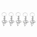 Five pieces of silver snake pendants for dreadlocks hair decoration and DIY jewelry crafting - Antique Silver Style 2 - 5 Pieces